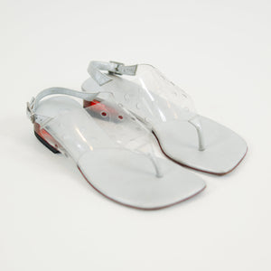 Vintage Chanel Clear/Metallic/Red Sandals Sz 35 1/2