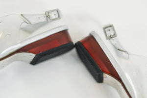 Vintage Chanel Clear/Metallic/Red Sandals Sz 35 1/2
