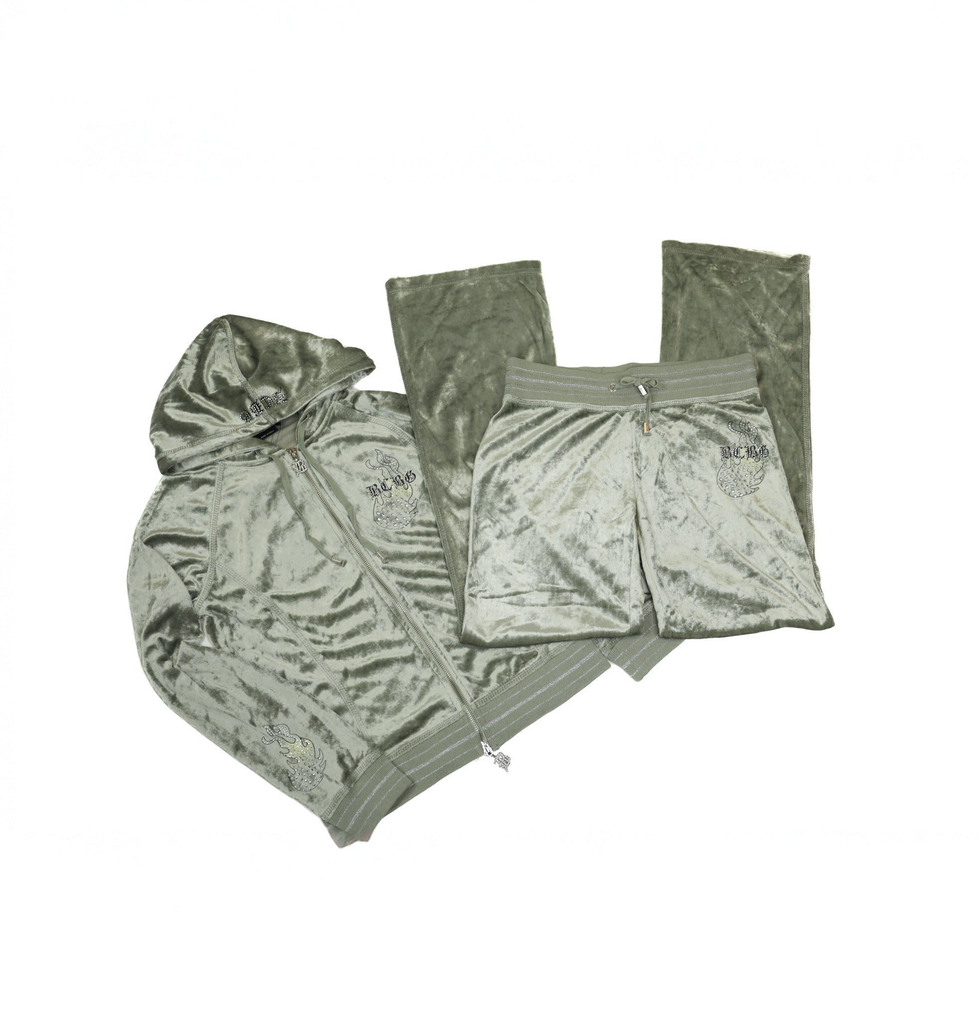 Metallic “Moss” BCBG Velour Tracksuit