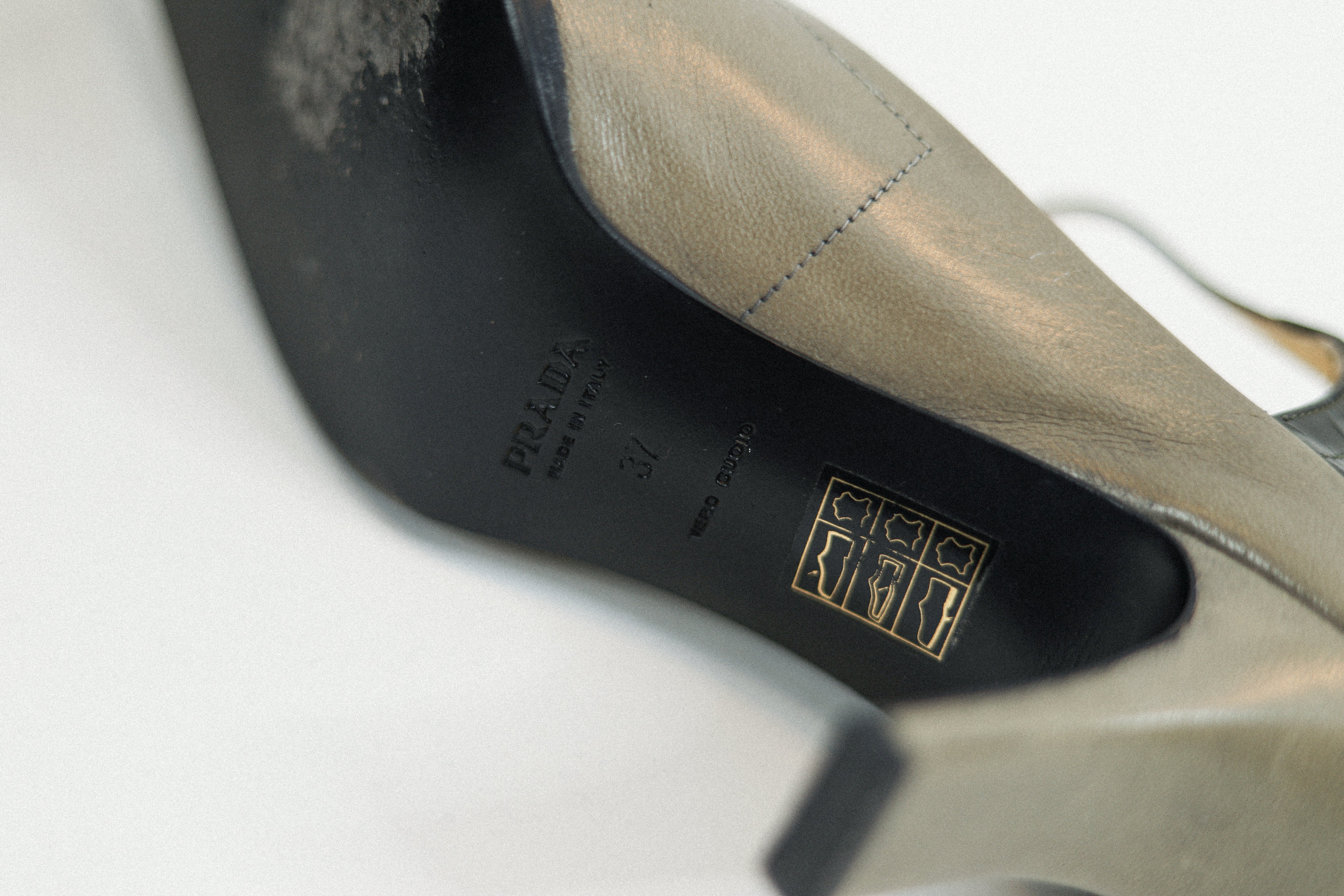 Vintage Prada Leather Mary Jane Heel Sz 37