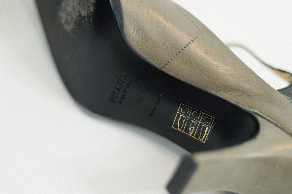 Vintage Prada Leather Mary Jane Heel Sz 37