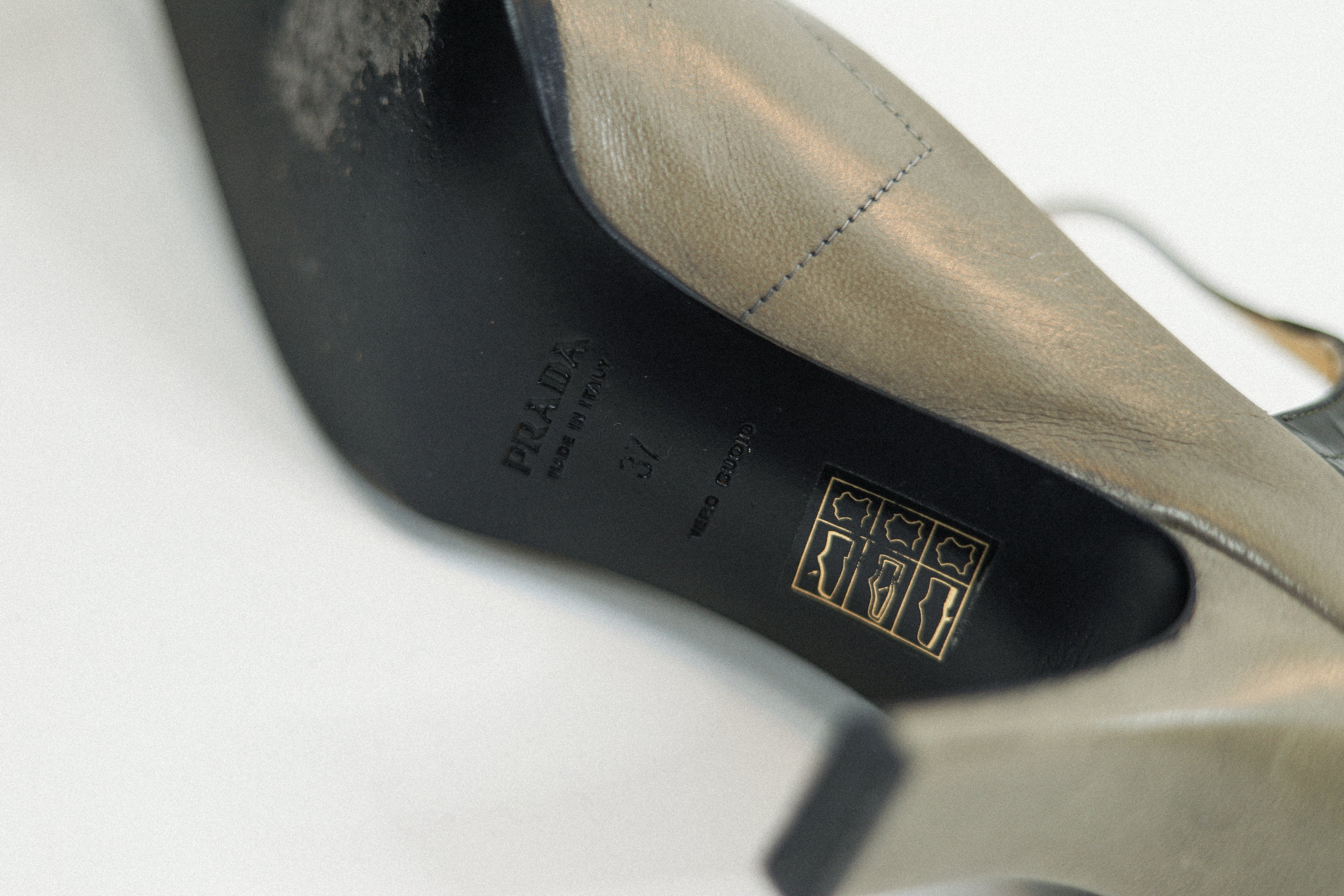 Vintage Prada Leather Mary Jane Heel Sz 37