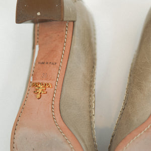 Prada Leather ballet Buckle Heel Sz 36