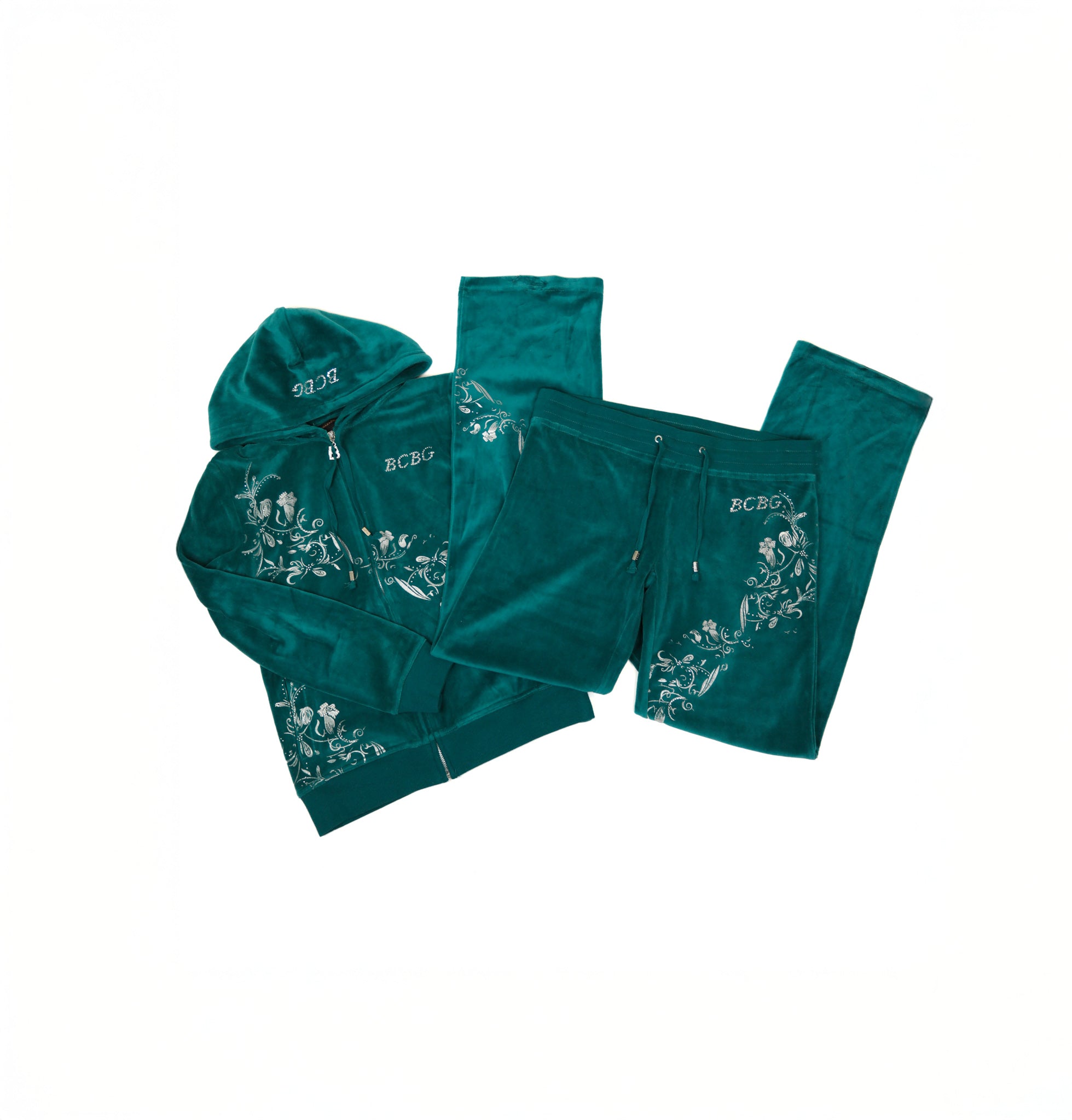 Teal BCBG Velour Tracksuit Set