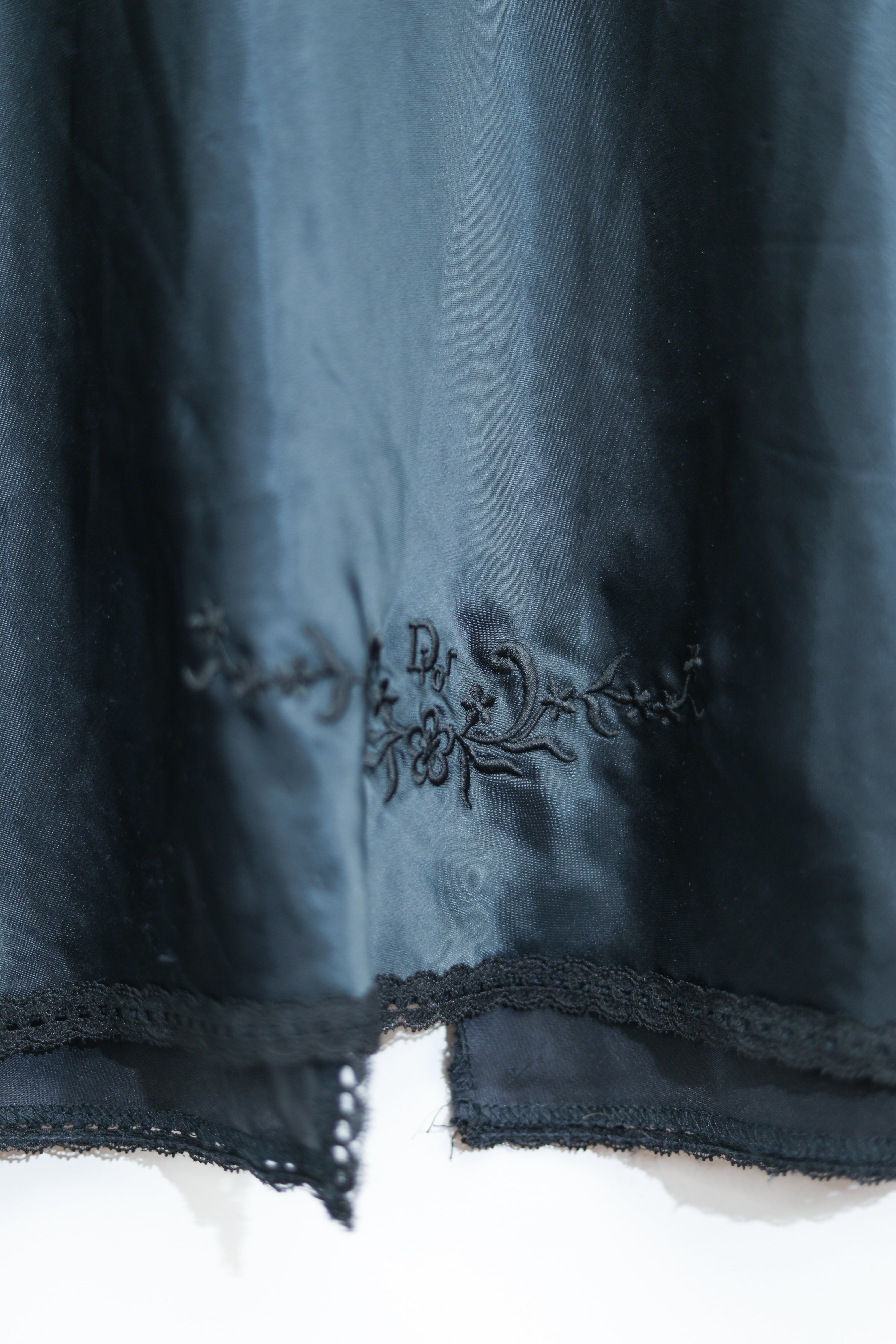 Vintage Christian Dior Slip Skirt Dark Blue