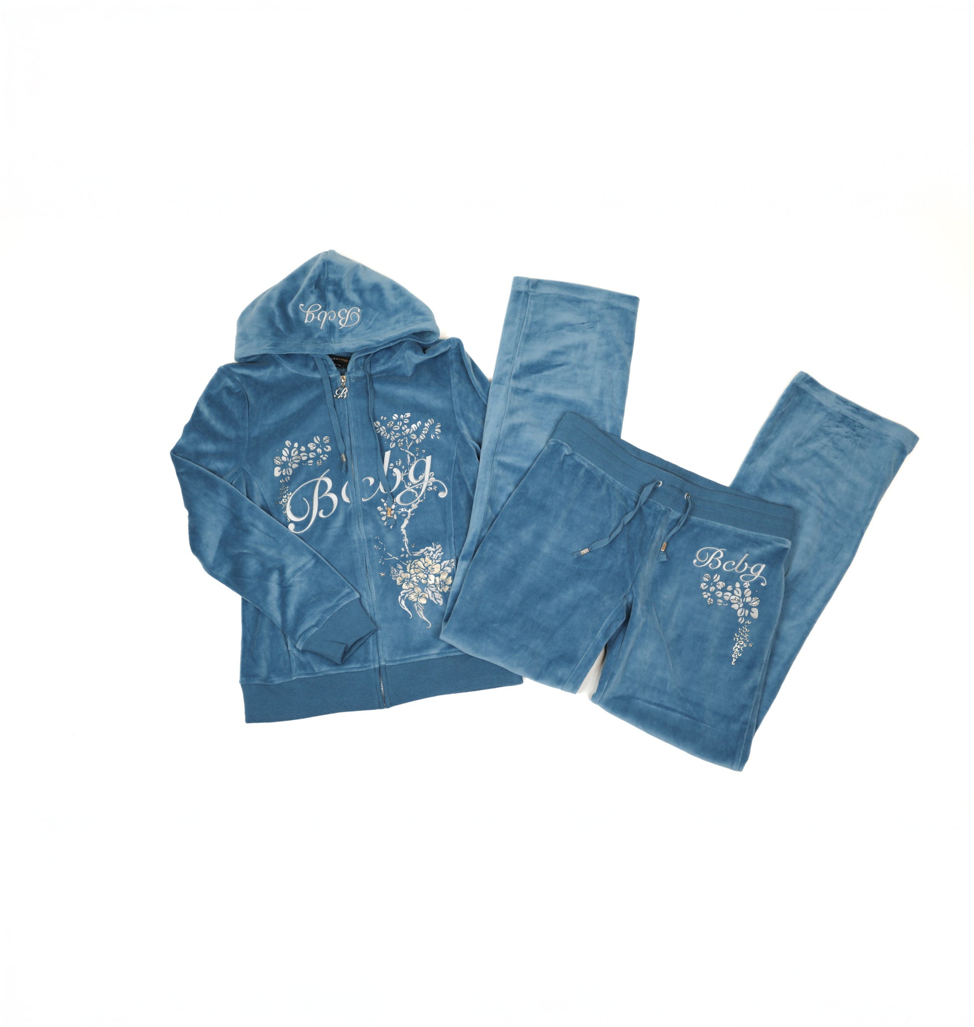 Baby Blue BCBG Velour Tracksuit Set