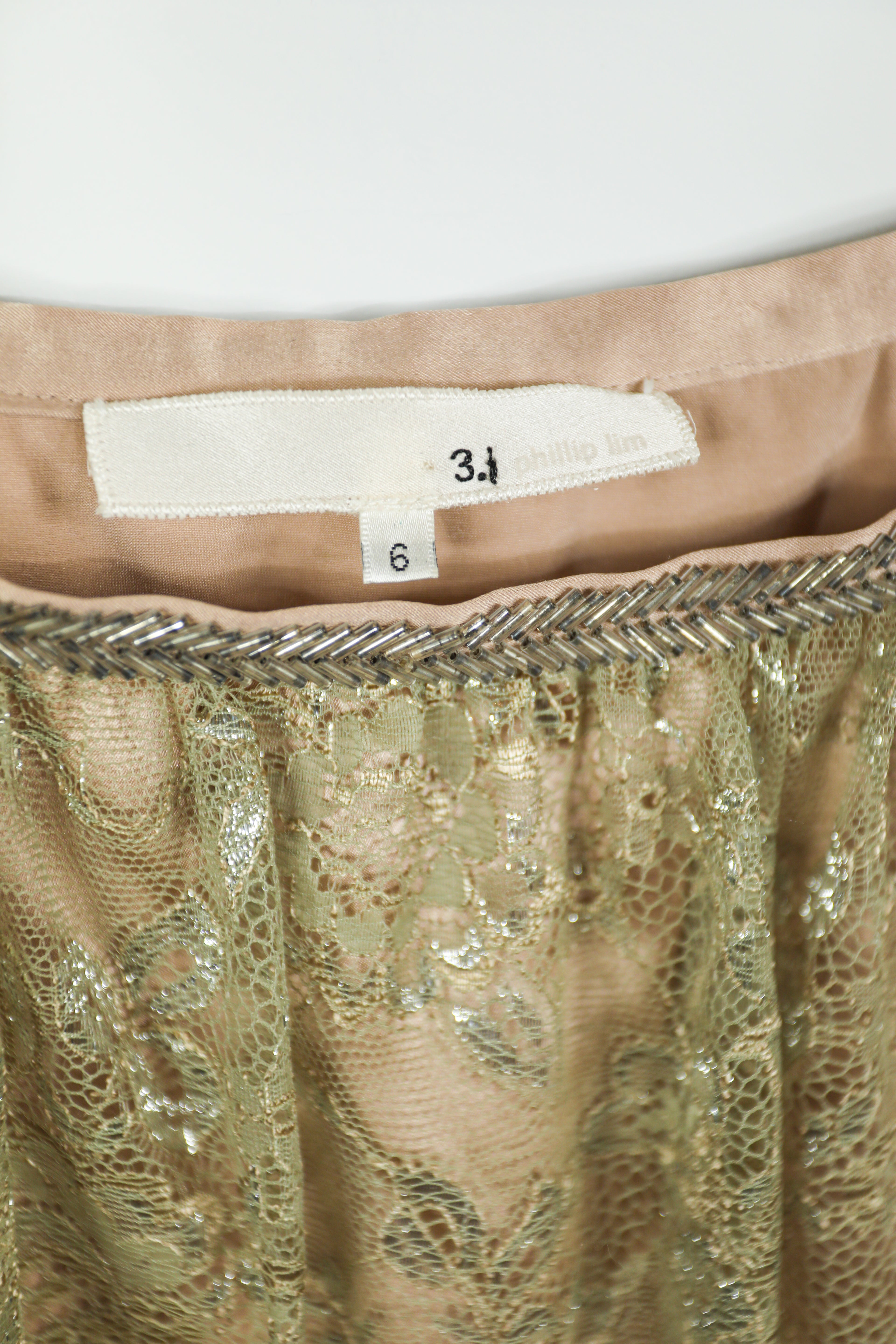 3.1 Phillip Lim Gold Lace Skirt