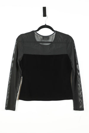 Vintage Versace Jeans Couture Velvet and Mesh Top Sz Large