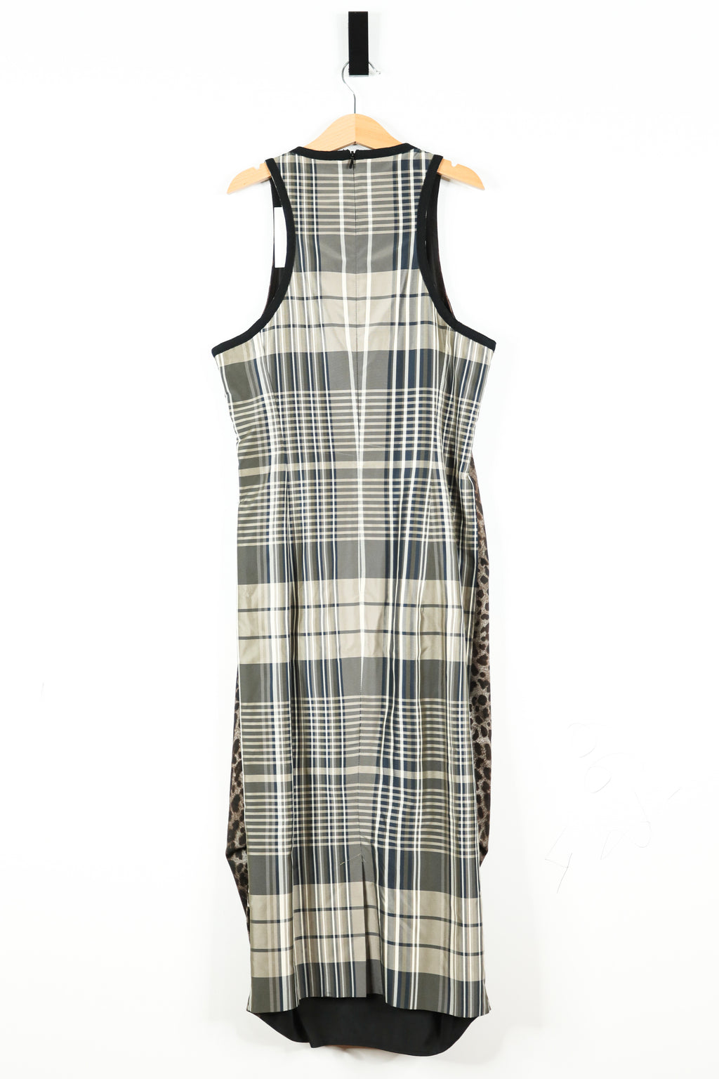Max Mara Dress Leopard + Plaid Print Sz 4