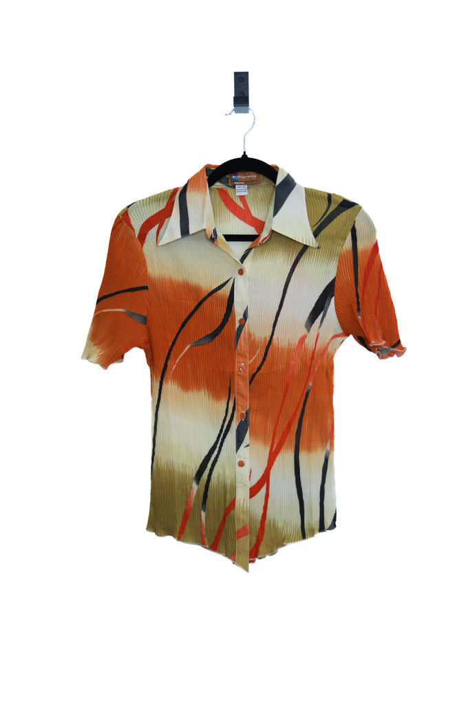 Vintage Florence Sports Extreme Button-Up Short Sleeve Top