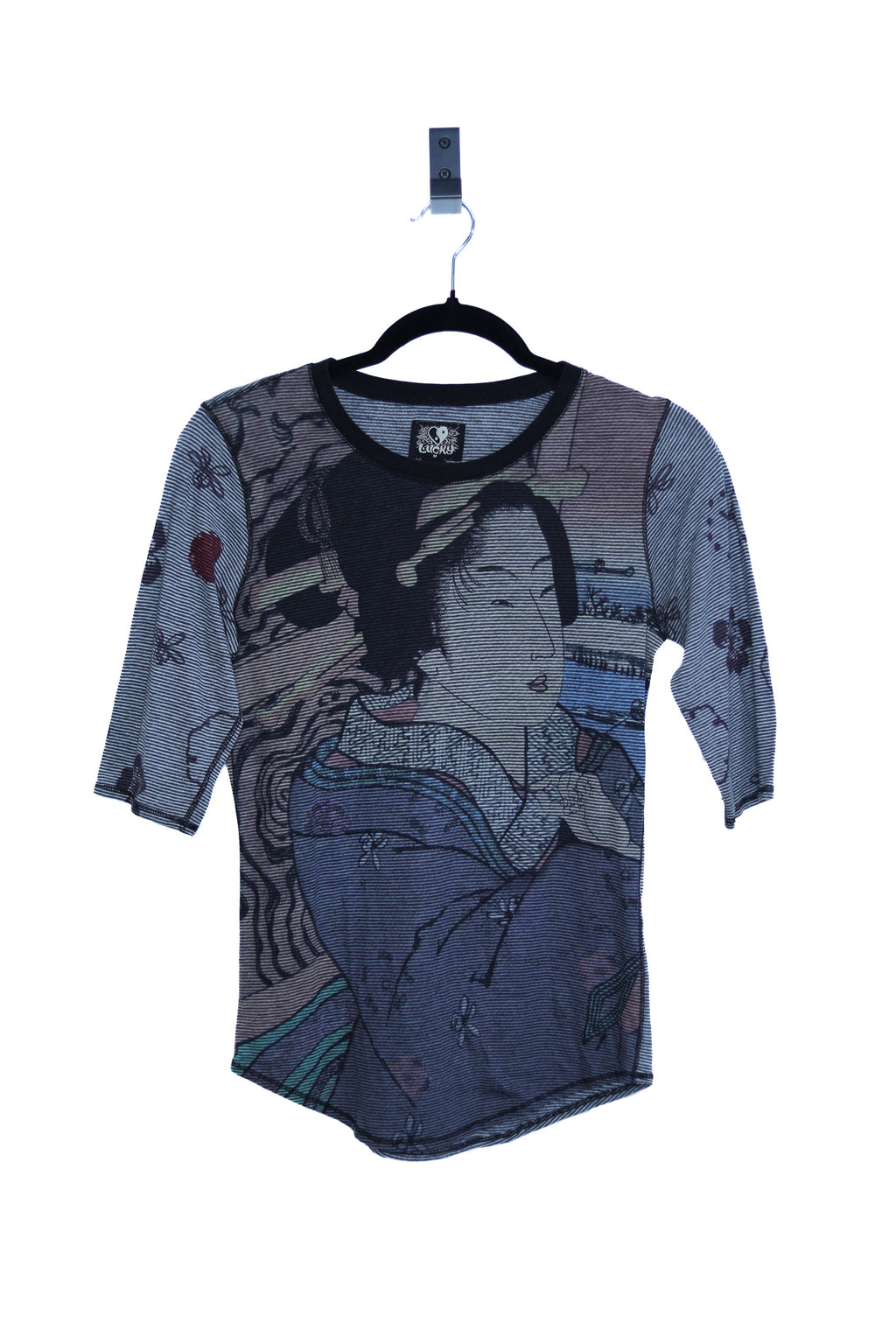 Y2K Lucky Brand Mid Sleeve Graphic Tee