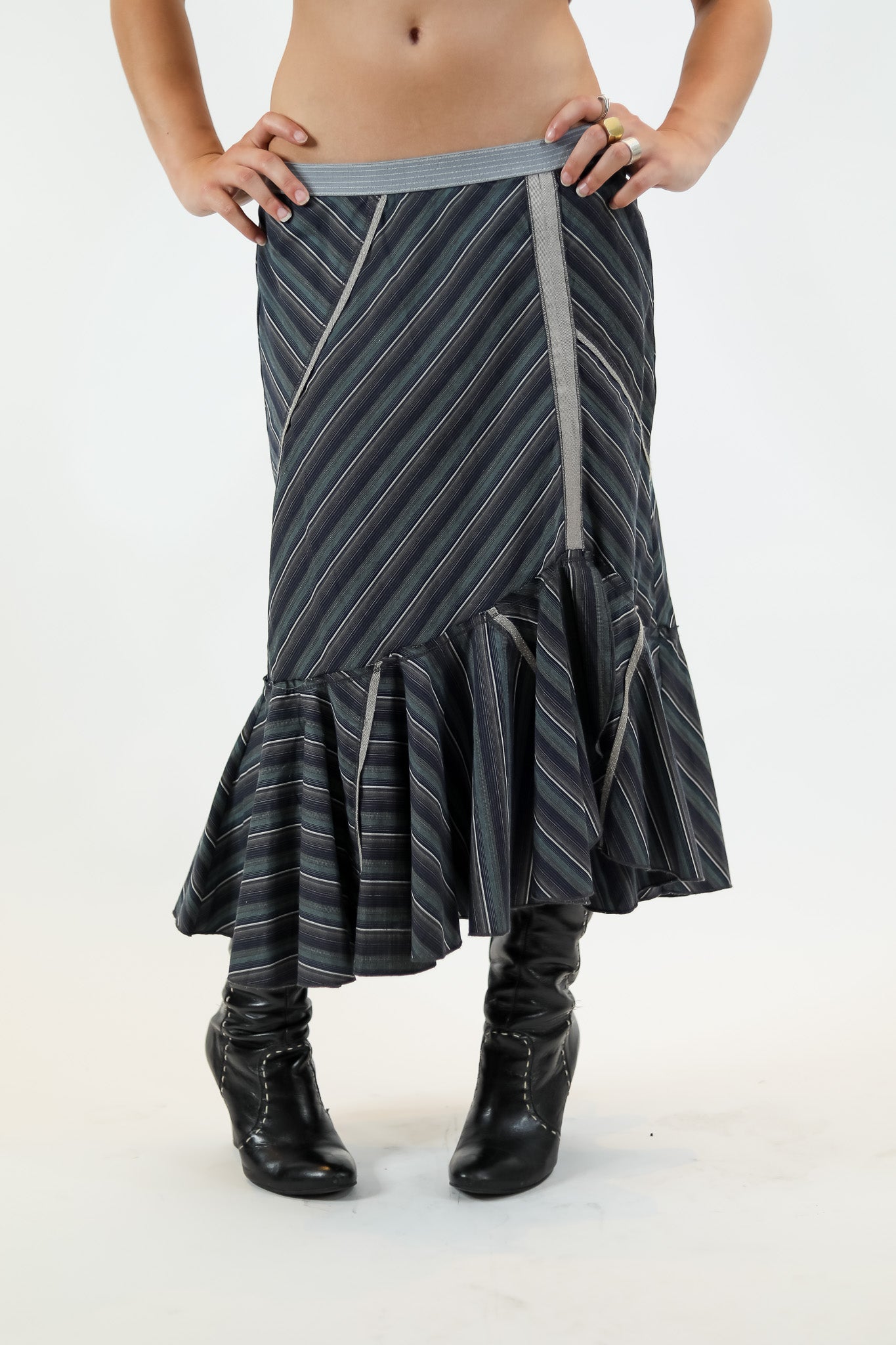 Anthropology Chevron Angled Ruse Skirt