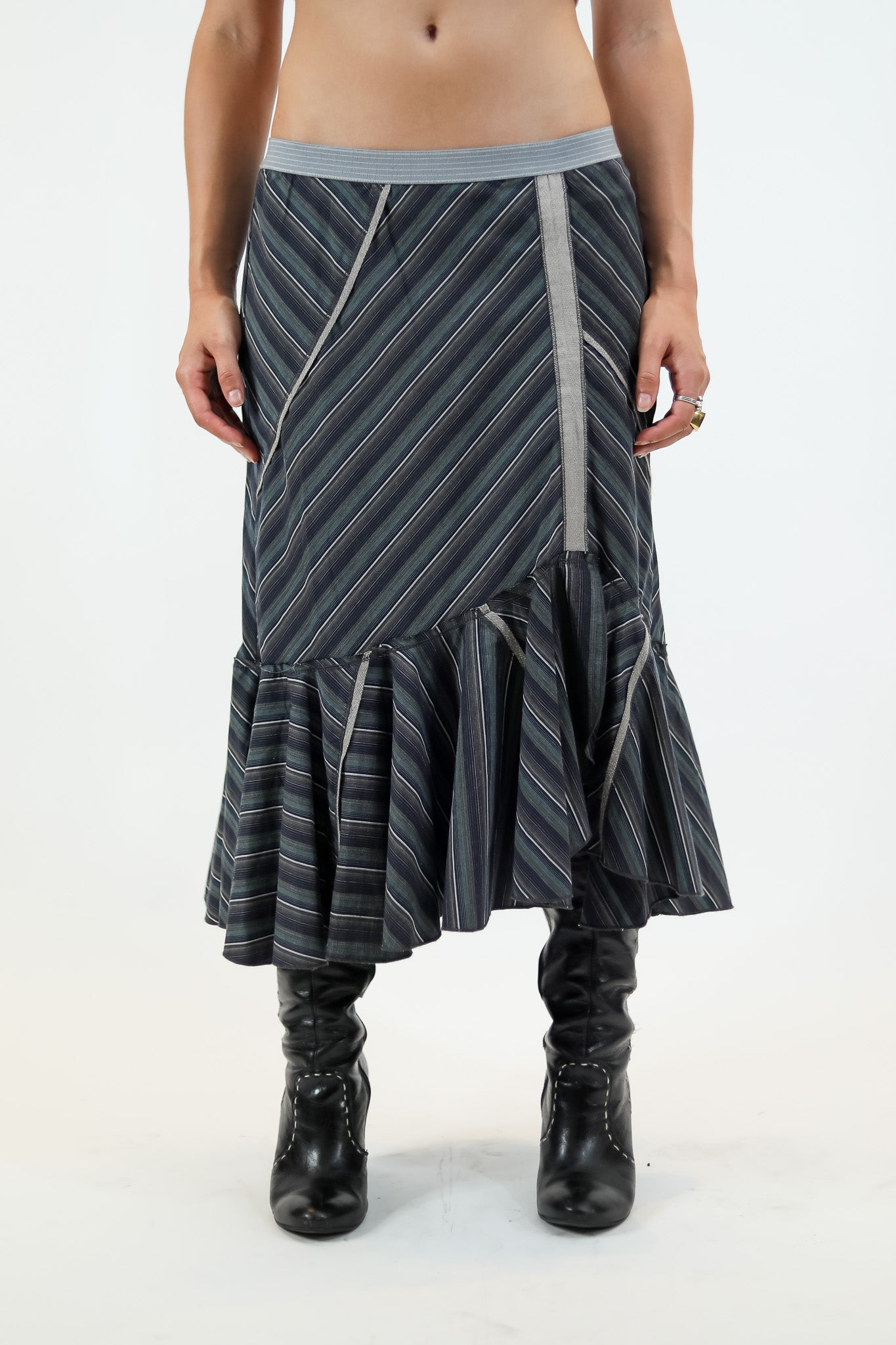 Anthropology Chevron Angled Ruse Skirt