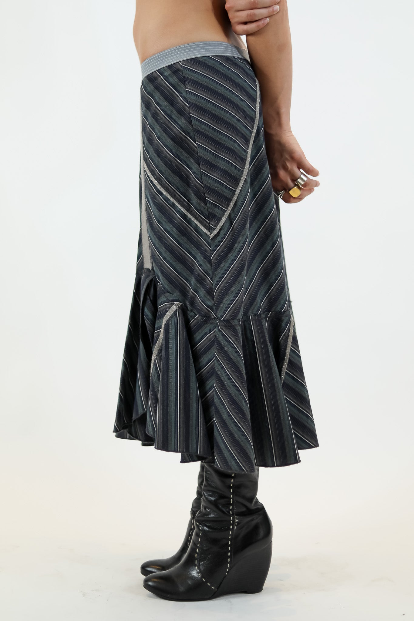 Anthropology Chevron Angled Ruse Skirt