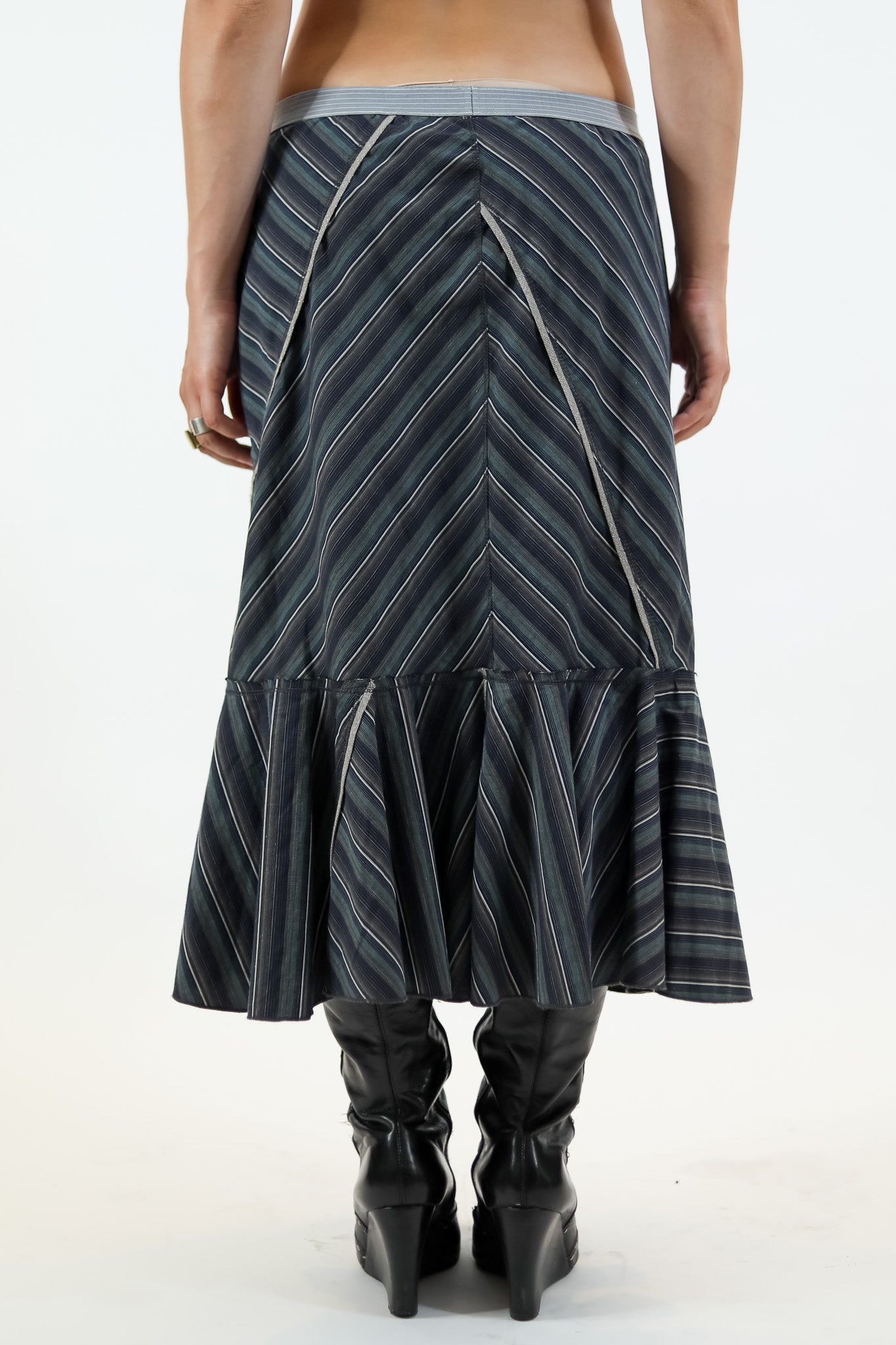 Anthropology Chevron Angled Ruse Skirt