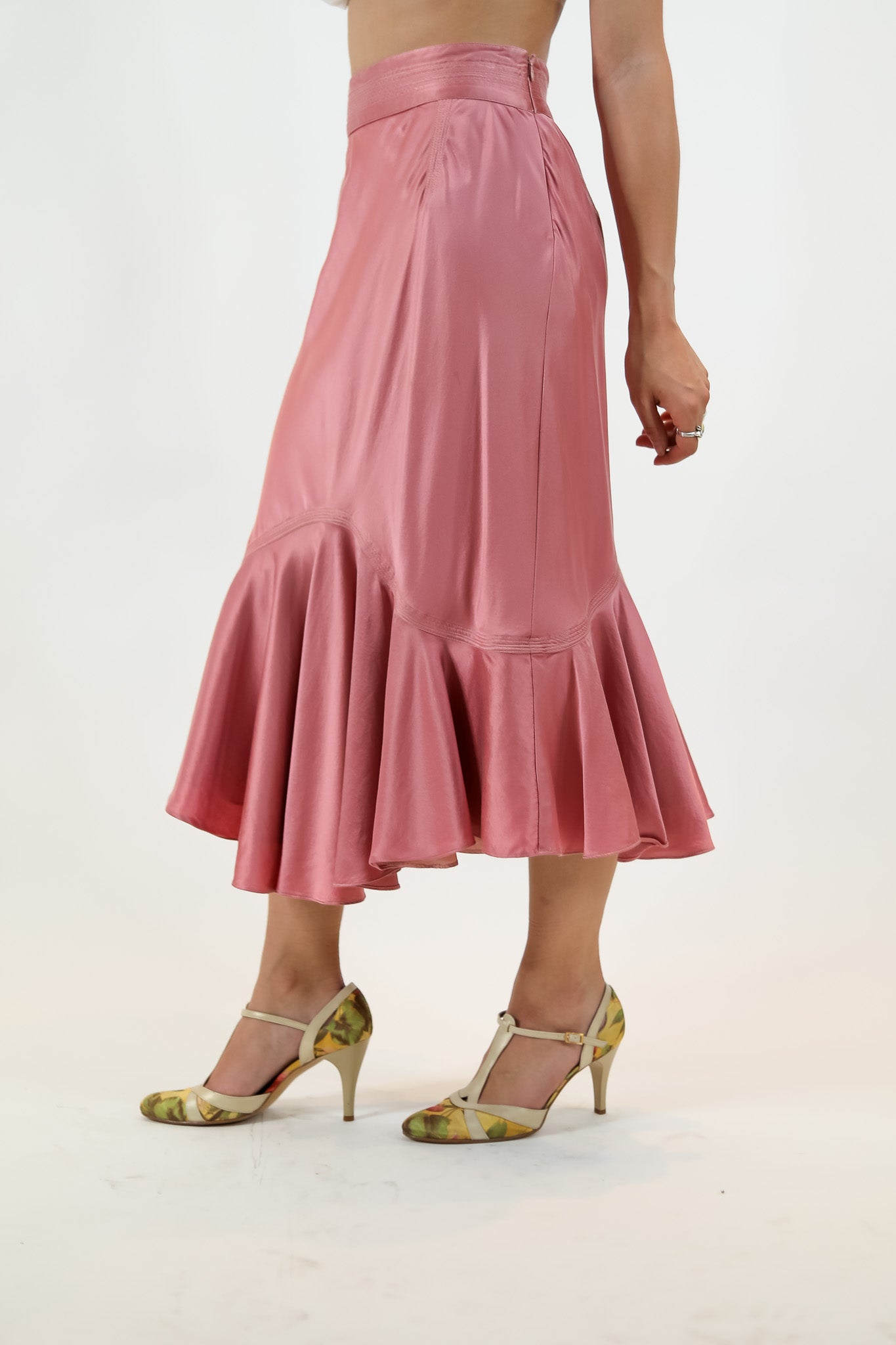 Perry Ellis Pink Silk Skirt