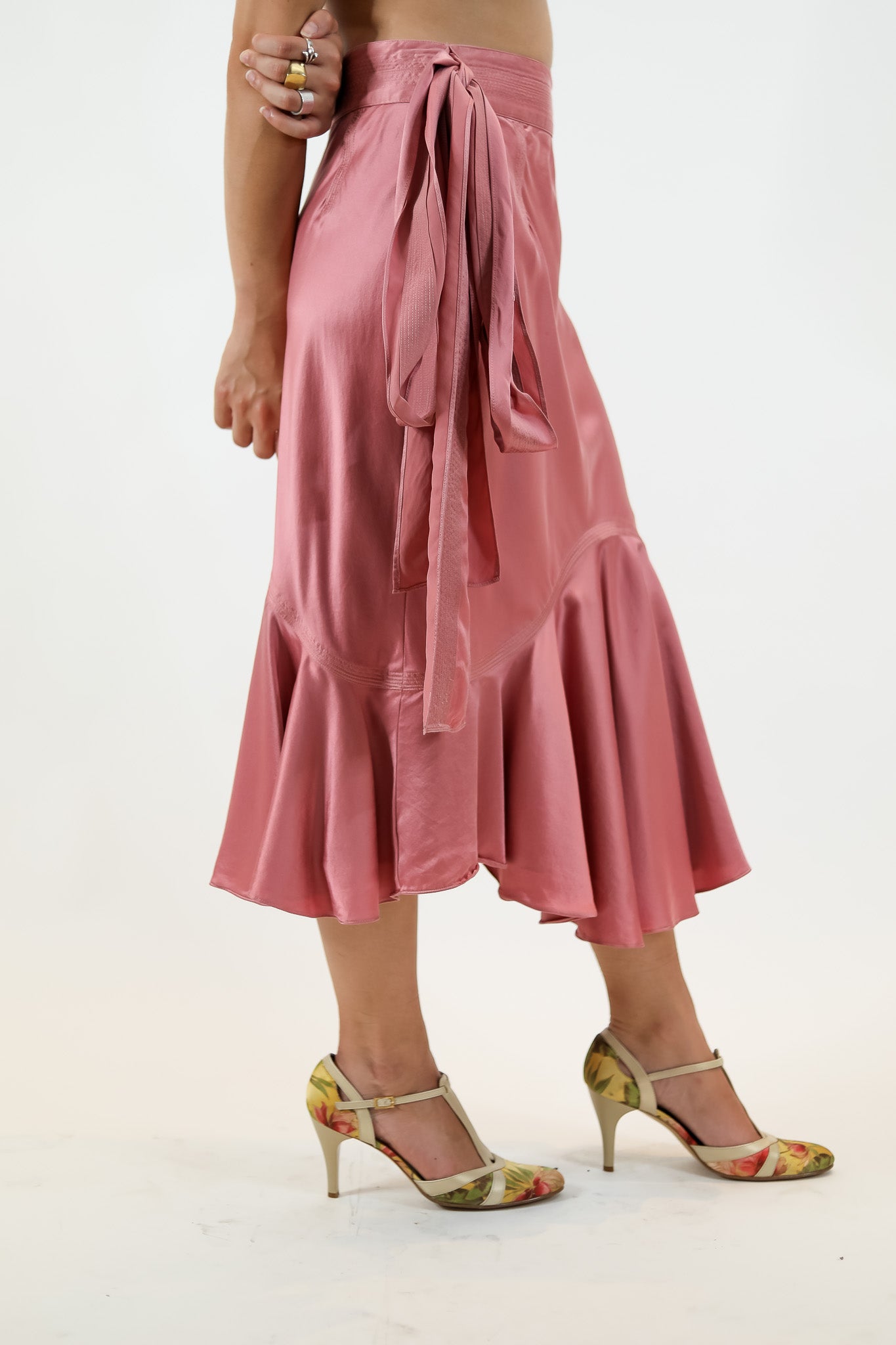 Perry Ellis Pink Silk Skirt