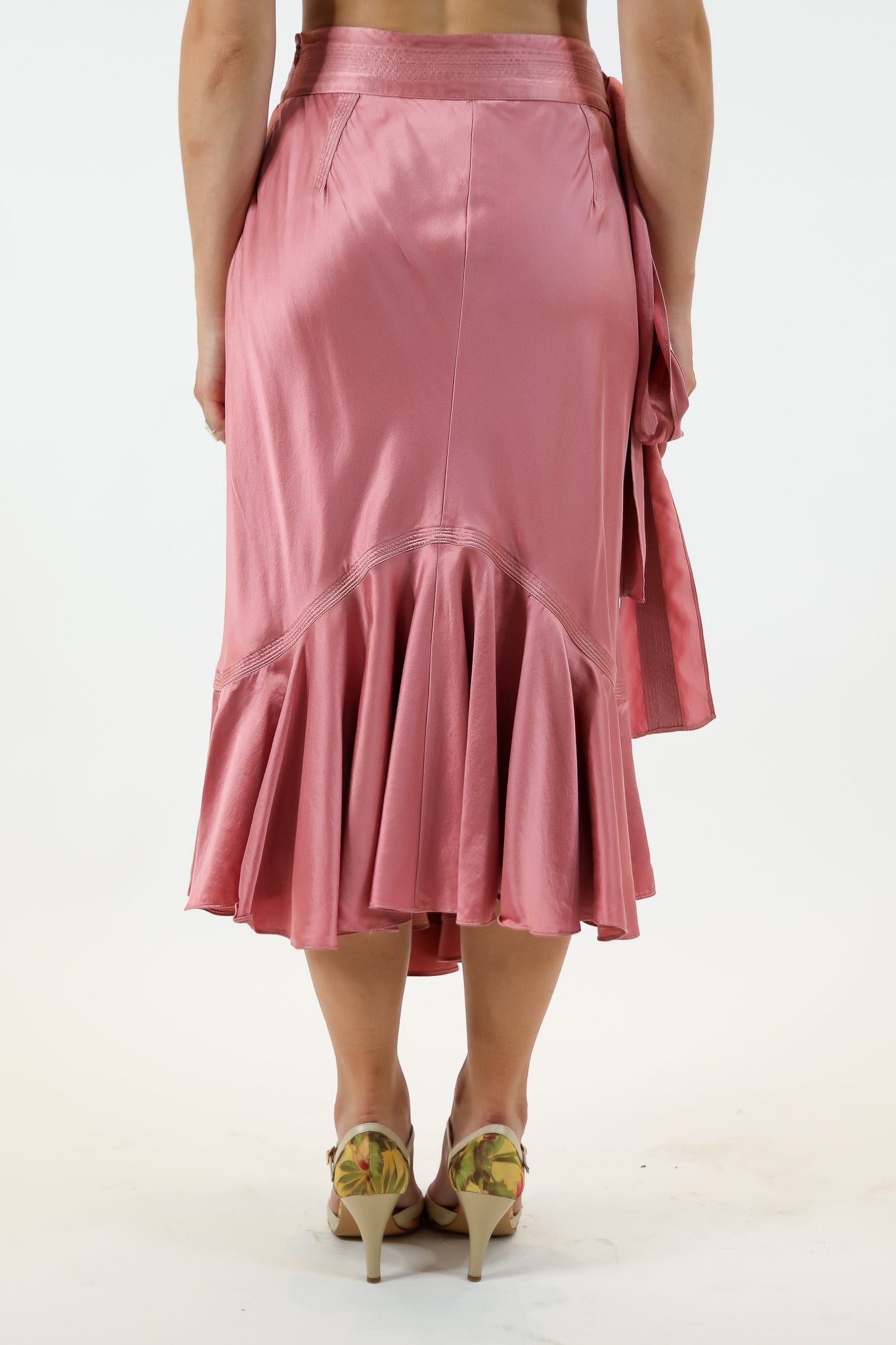 Perry Ellis Pink Silk Skirt