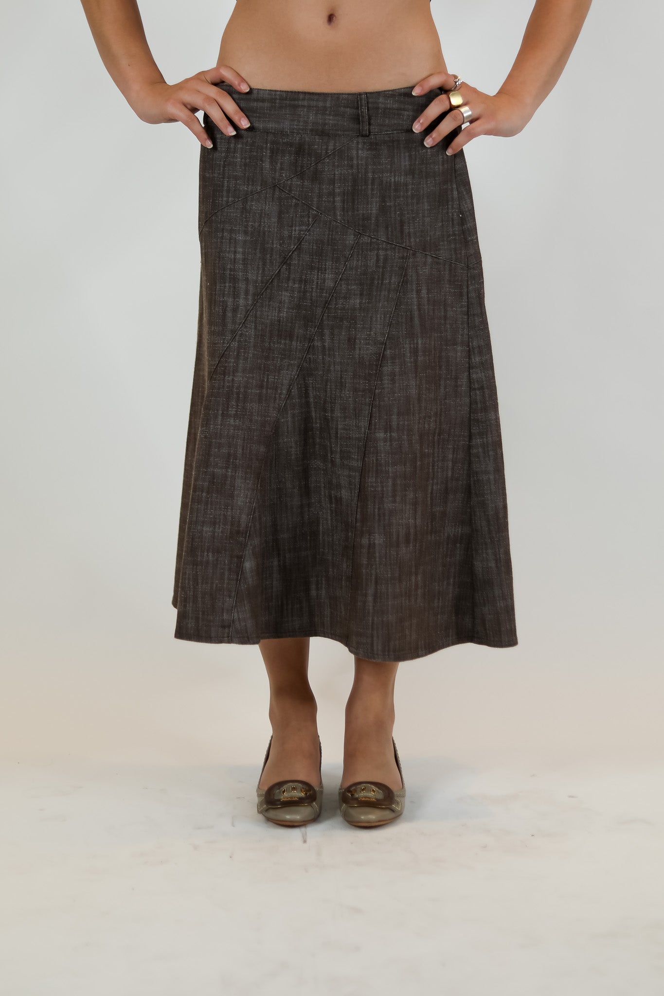Chocolate Brown A-Line Skirt