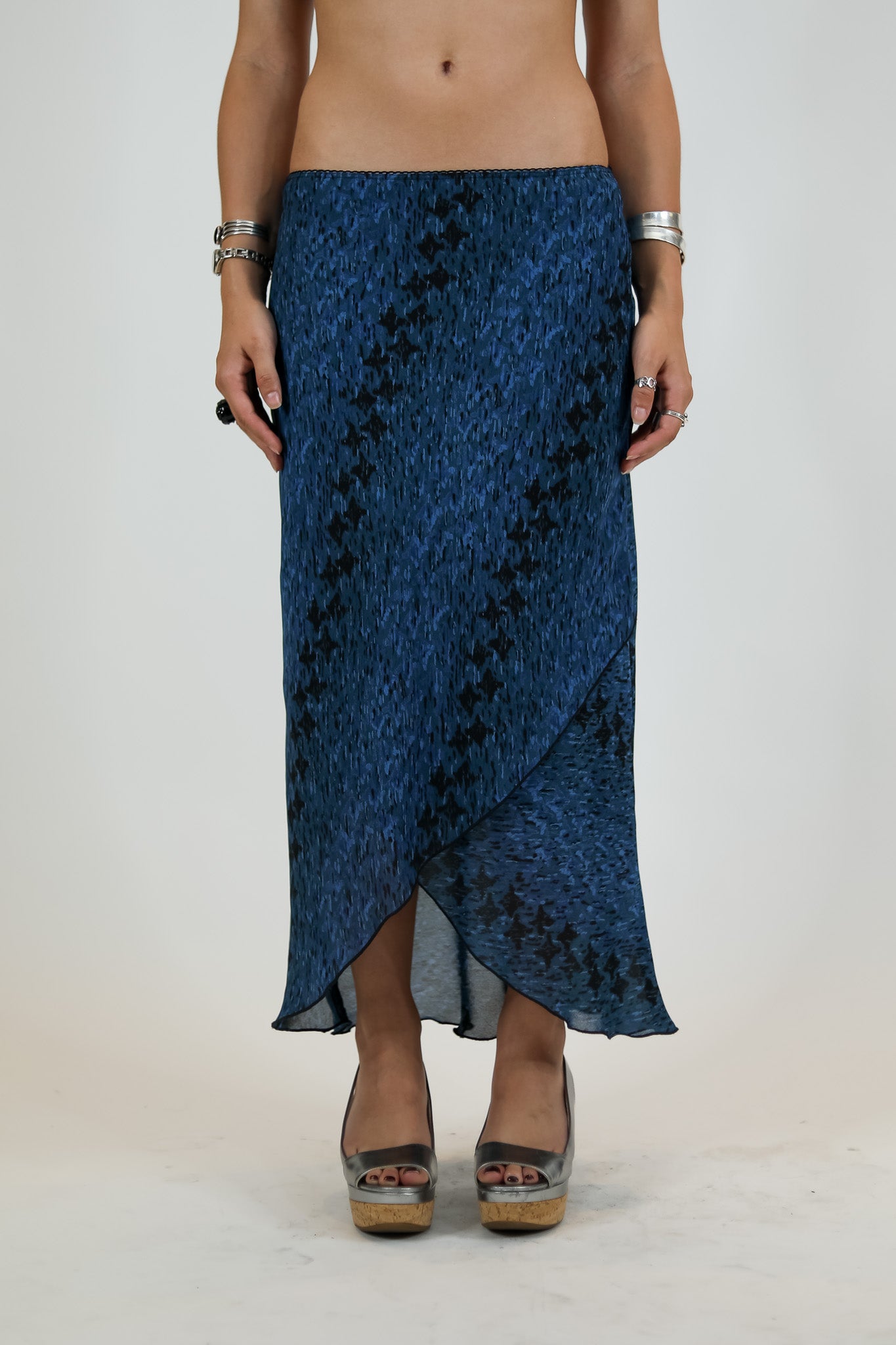 Blue Tulip Hem Flowy Skirt