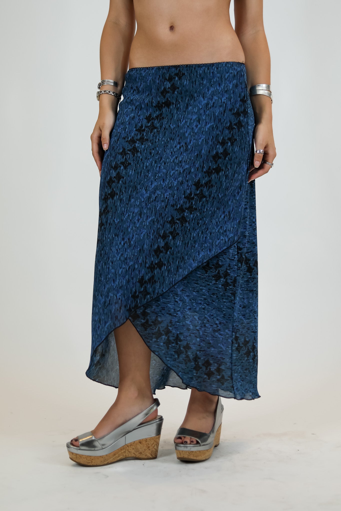 Blue Tulip Hem Flowy Skirt