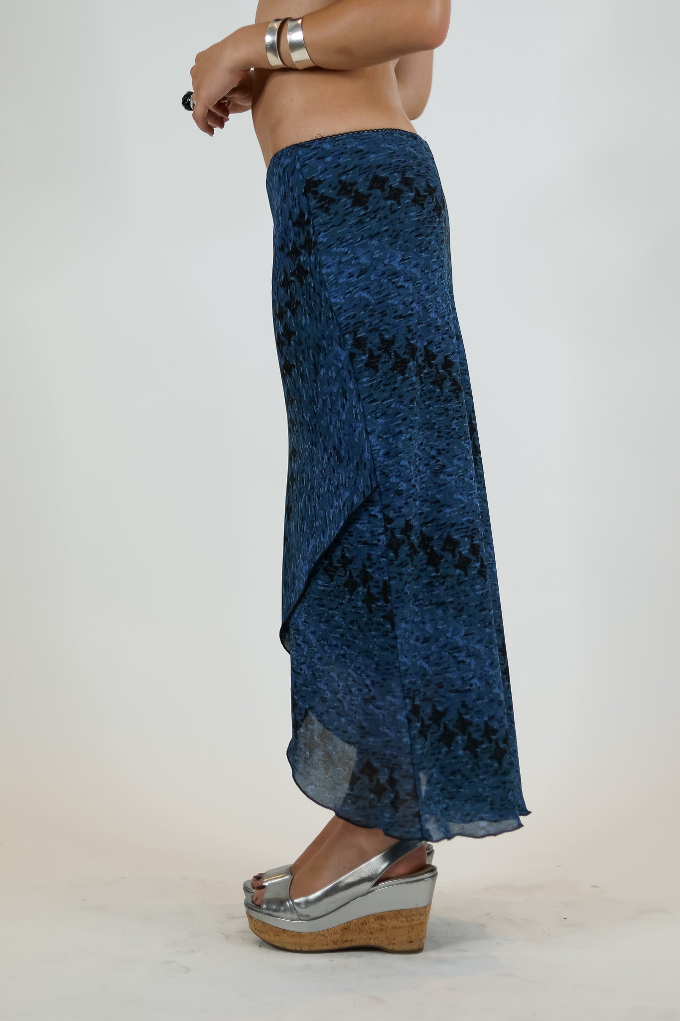 Blue Tulip Hem Flowy Skirt