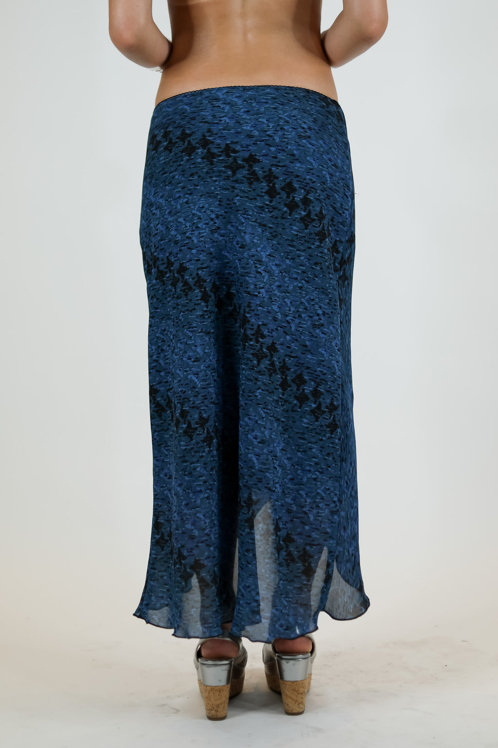 Blue Tulip Hem Flowy Skirt