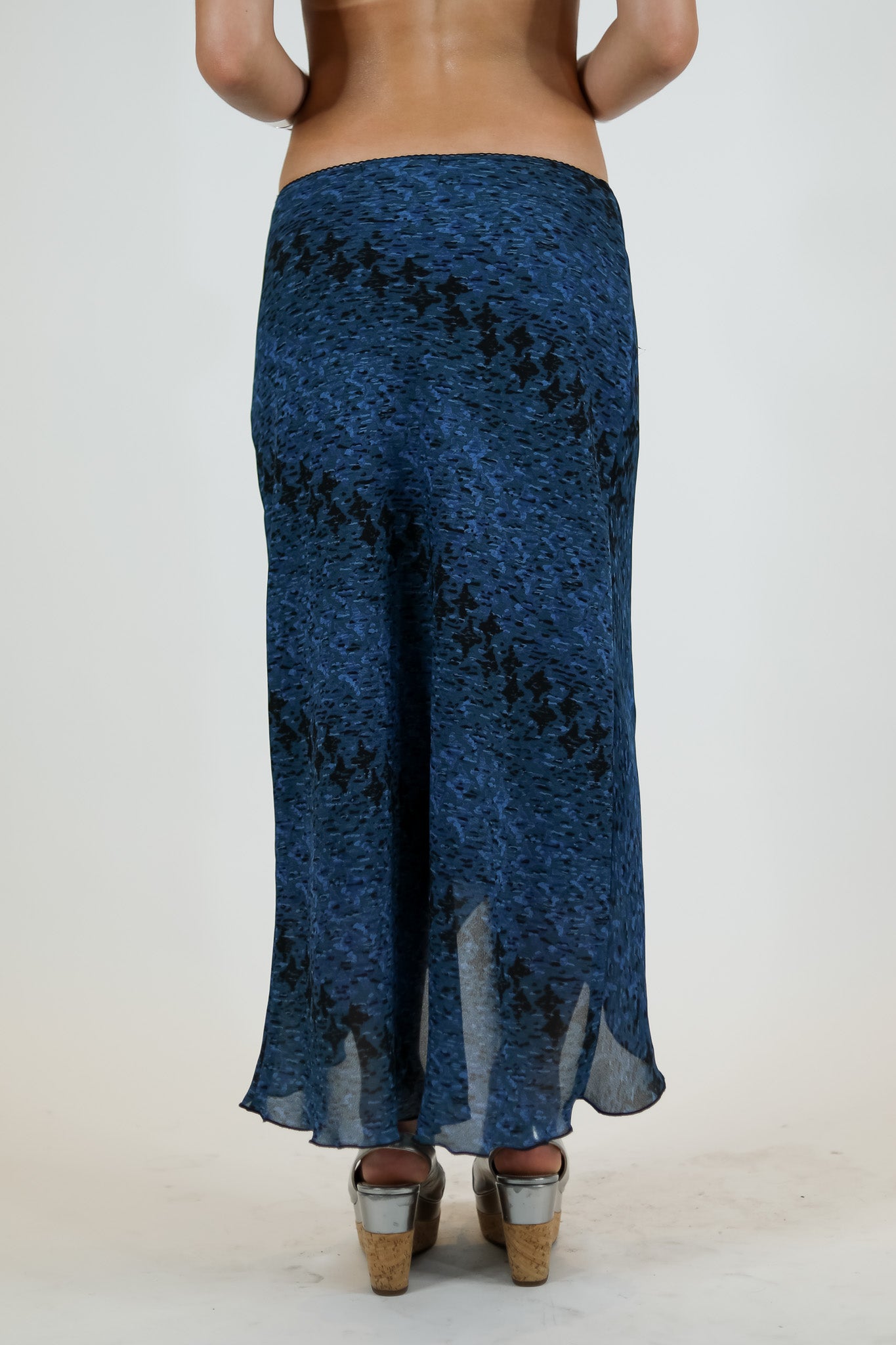 Blue Tulip Hem Flowy Skirt