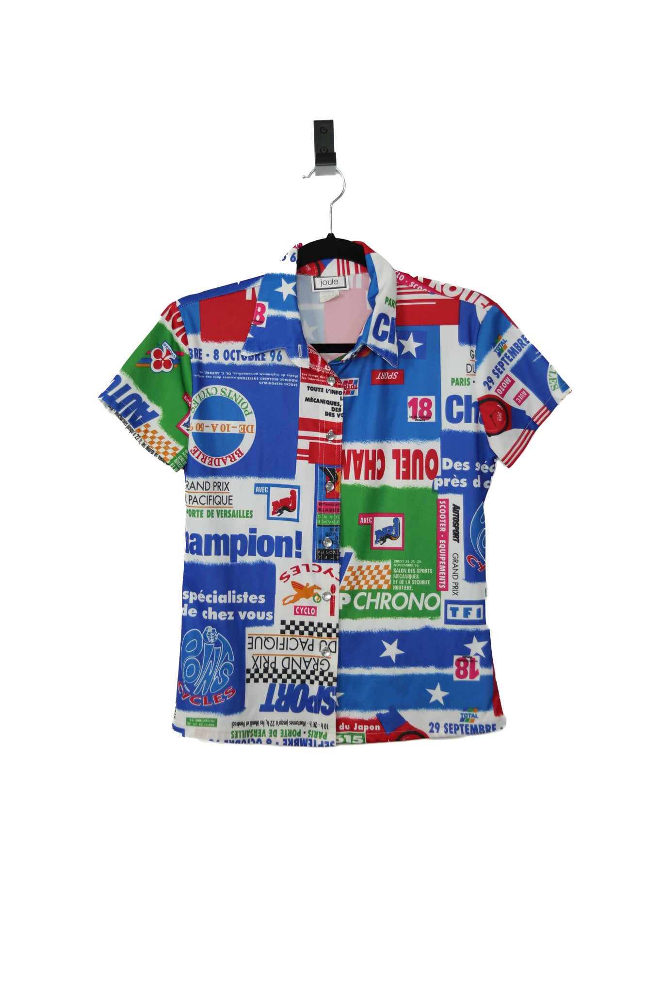 Grand Prix Print Button-Up Tee