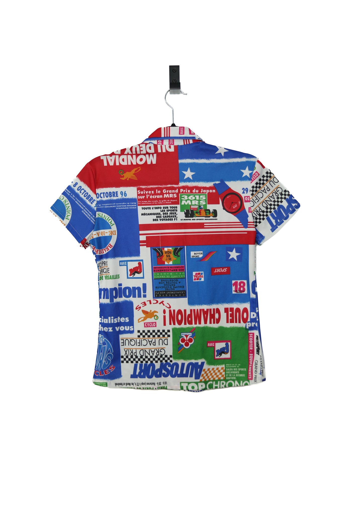 Grand Prix Print Button-Up Tee